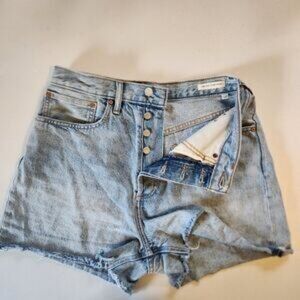 Aritzia Denim Forum Light Wash Button Fly Jean Shorts Joni Loose Short Size 29
